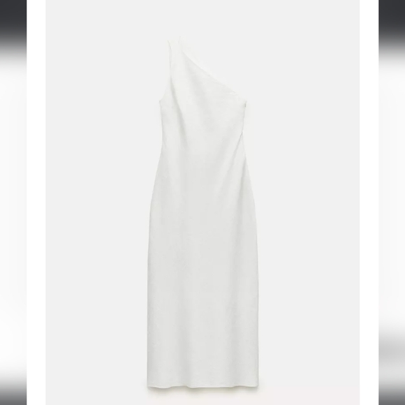 Zara Asymmetrical Linen Maxi Dress - Picture 2 of 13